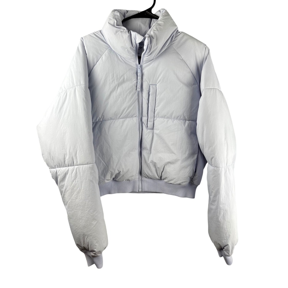 Light‎ Blue Cropped Puffer | Athleisure Clean Girl Aesthetic